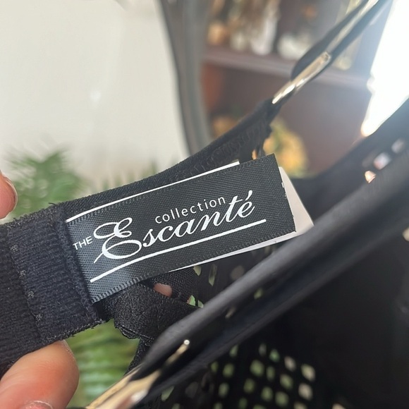 Brand New Escante Black Bondage Lingerie Thong Panty Collar Tight Cut Out - Picture 12 of 15